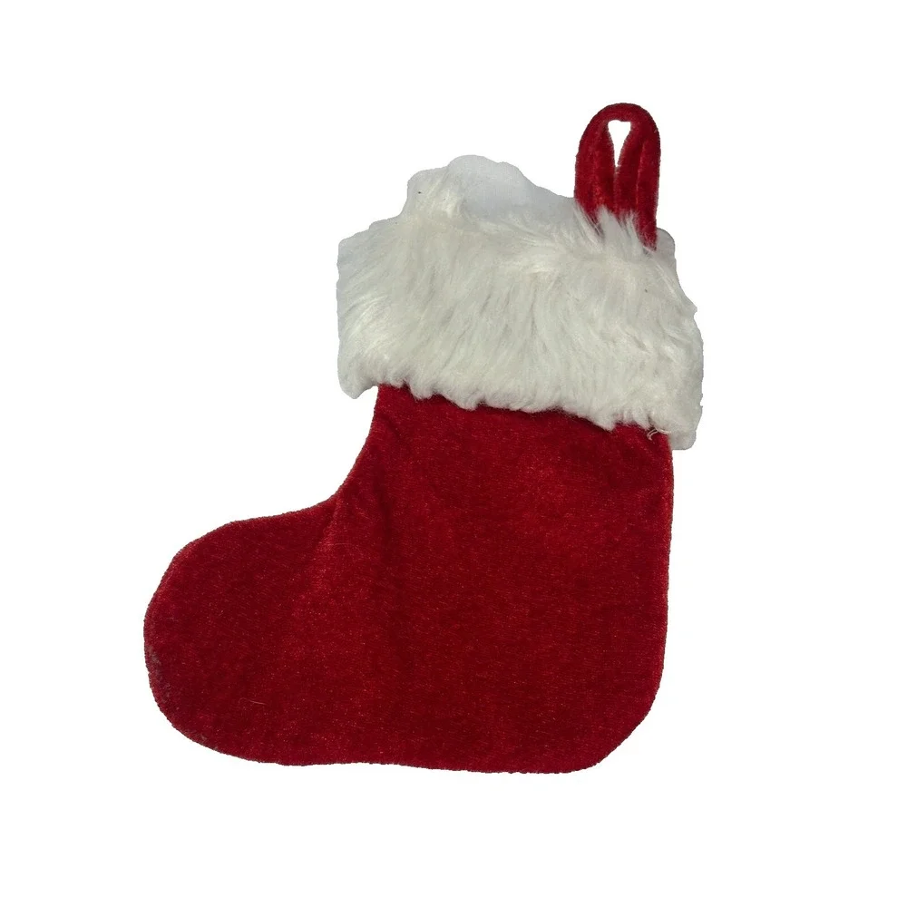 mini small red white christmas stocking family member DAD‎